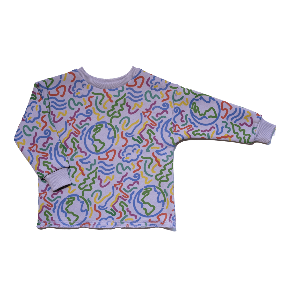 Anise & Ava's gender neutral exclusive hand drawn artwork eco friendly printed on a all cotton fleece. Made to match baby sibling's onesie. Perfect cozy pullover for the winter with a burst of color and inspiring art.