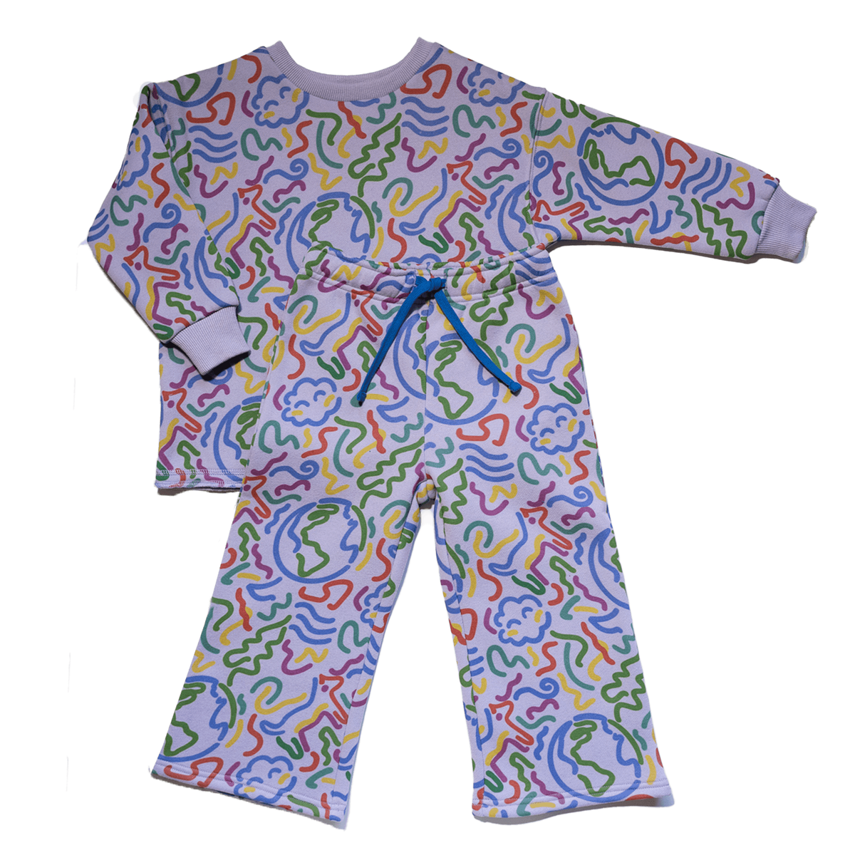 Anise & Ava's gender neutral exclusive hand drawn artwork eco friendly printed on a all cotton fleece. Made to match baby sibling's onesie. Perfect cozy pullover for the winter with a burst of color and inspiring art.