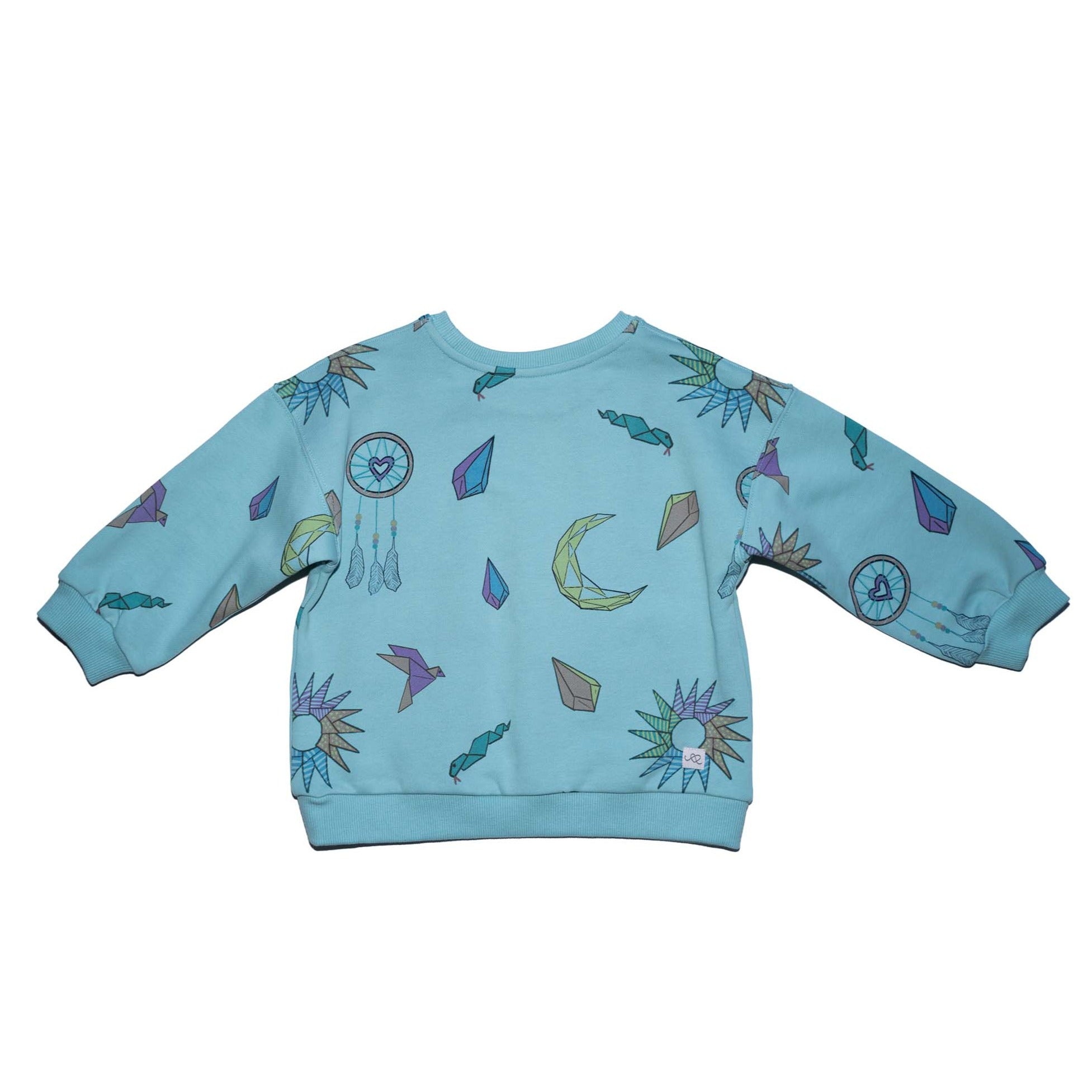 Anise & Ava gender neutral hand drawn art "Charmed" eco friendly printed onto cotton terry kids' long sleeves top with pockets. Made with love and made to match siblings. Top with pockets has a matching pant also made with 2 pockets for all the treasures found along adventures and can wear as a set.