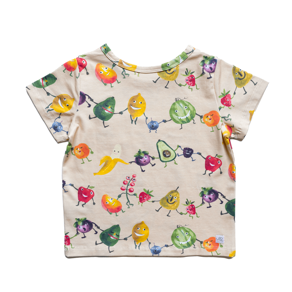 Anise & Ava genderless hand drawn exclusive artwork, printed on eco friendly luxury cotton. Short sleeves pocket tee made to match with siblings' styles, baby snap onsies or dresses. 