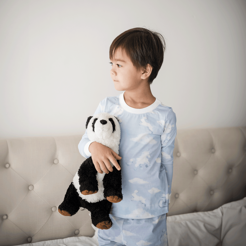 Anise & Ava's exclusive hand drawn art eco friendly printed onto 2 ps lounge pjs set for kids. This season we have the dreamiest print available in extended size up size 9/10 for both boys & girls. Made to match baby sibling's one piece. 