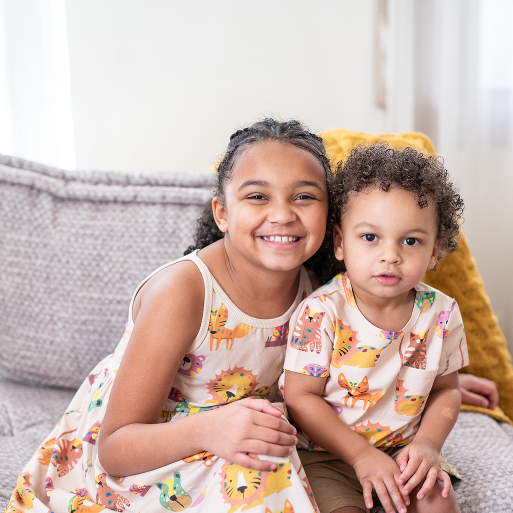 Anise & Ava's genderless tee for babies & kids. Designed and made with exclusive hand drawn print in house to match all babies & siblings in different styles. 