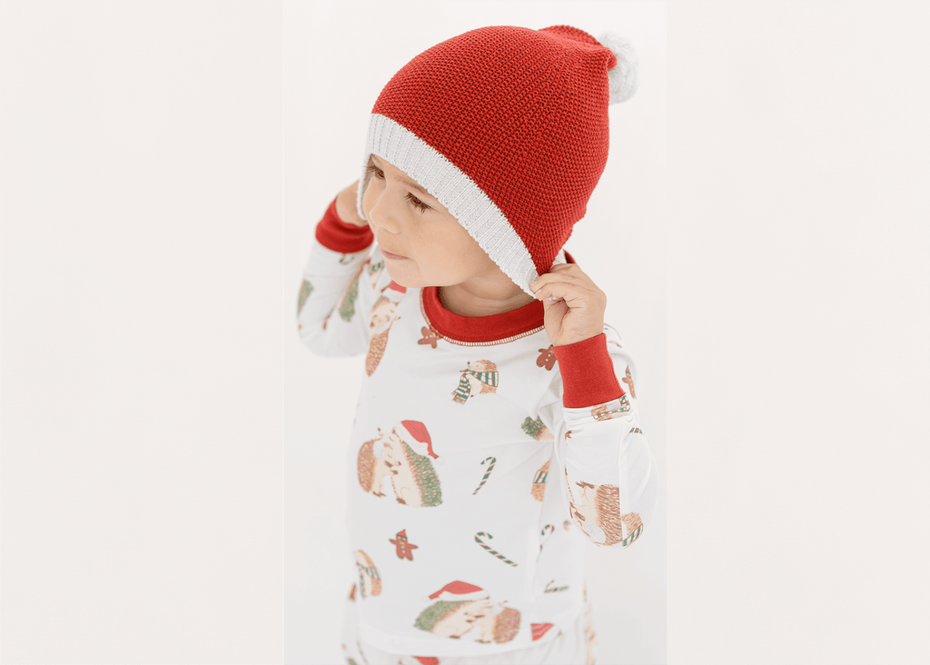 Anise & Ava genderless unisex and best selling holiday pajamas is back. Our special guest this year are hedgehogs giving big hugs. Make memories with matching baby styles for your holiday photos. 