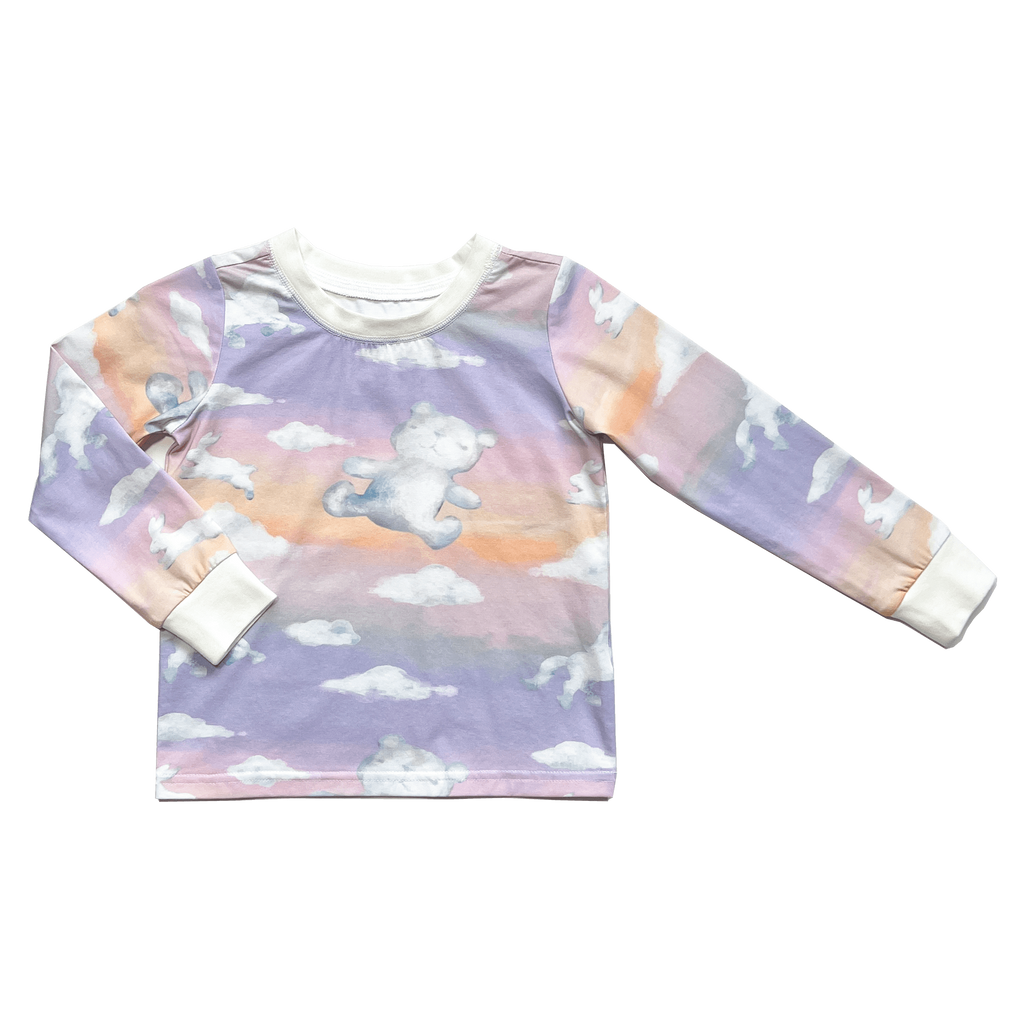 Anise & Ava Dreamy Ombre pajamas set, designed and made with exclusive hand drawn artwork, made to match with baby siblings' styles as well as other kids' styles. 