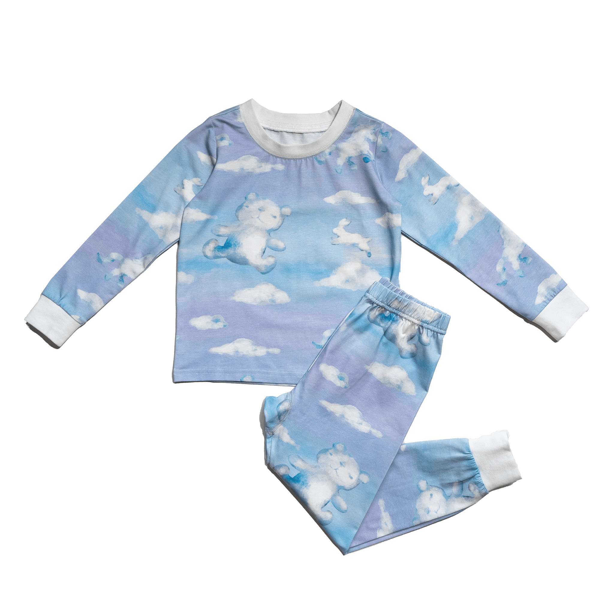 Anise & Ava's exclusive hand drawn art eco friendly printed onto 2 ps lounge pjs set for kids. This season we have the dreamiest print available in extended size up size 9/10 for both boys & girls. Made to match baby sibling's one piece. 
