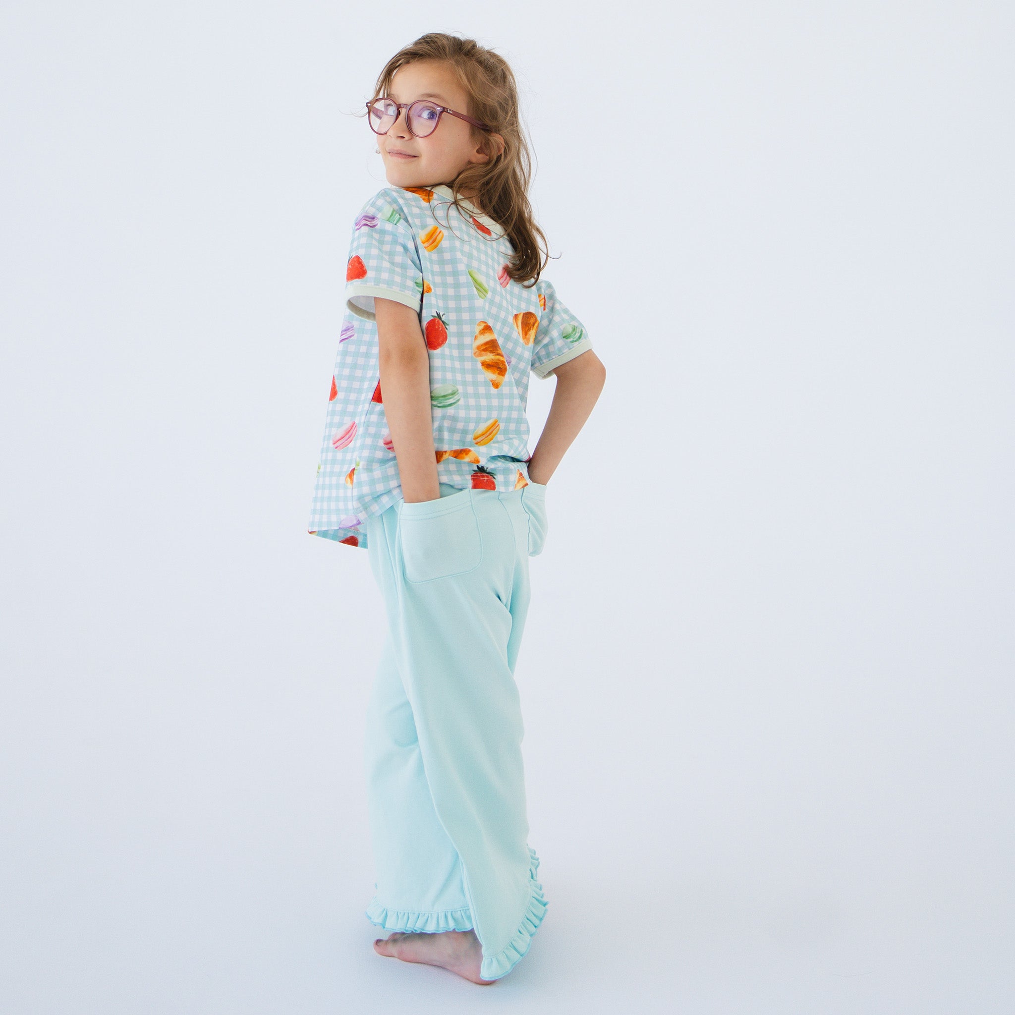 Anise & Ava's Casey tee in Picnic Time for babies & kids, designed with love in an exclusive hand drawn gender neutral art, made to match siblings styles.