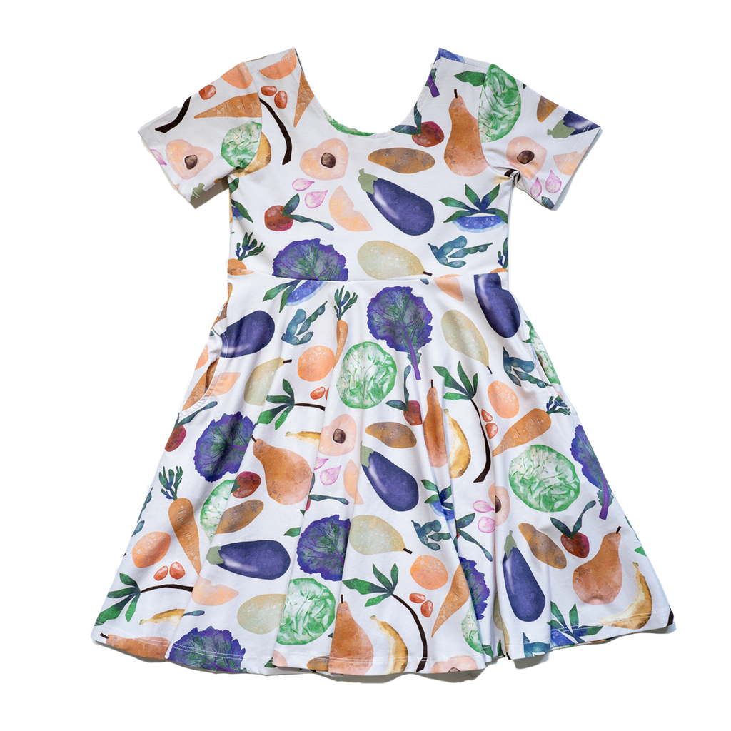 Anise & Ava best selling dress with a full circle skirt & pockets. Designed and made to match siblings' styles in both babies & kids. 