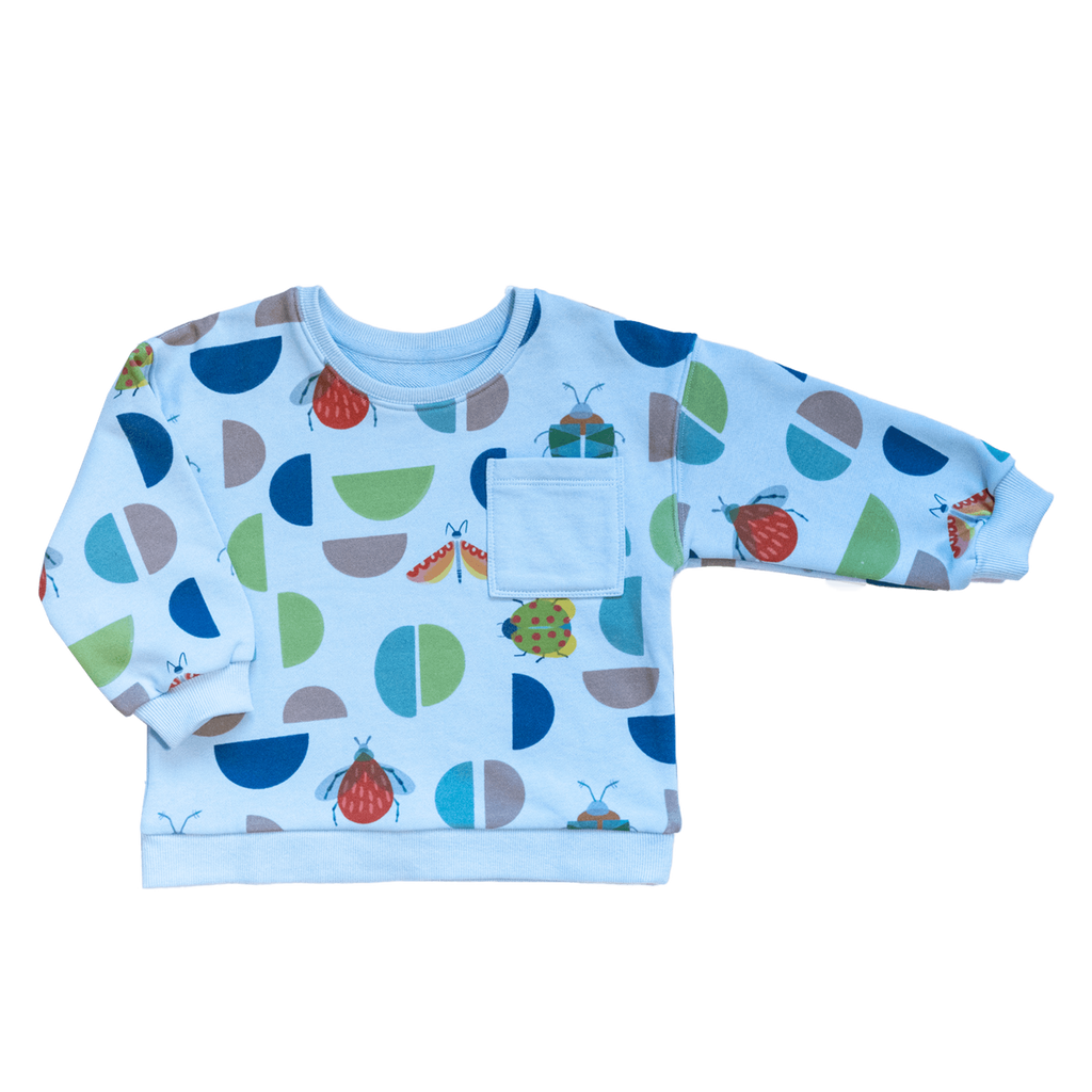 Anise & Ava's Cotton Terry sweatshirt designed and made in our hand drawn exclusive print that's gender neutral and loved by many kids and siblings for both boys and girls. The sweatshirt also comes with a pocket to put all the found treasures. 