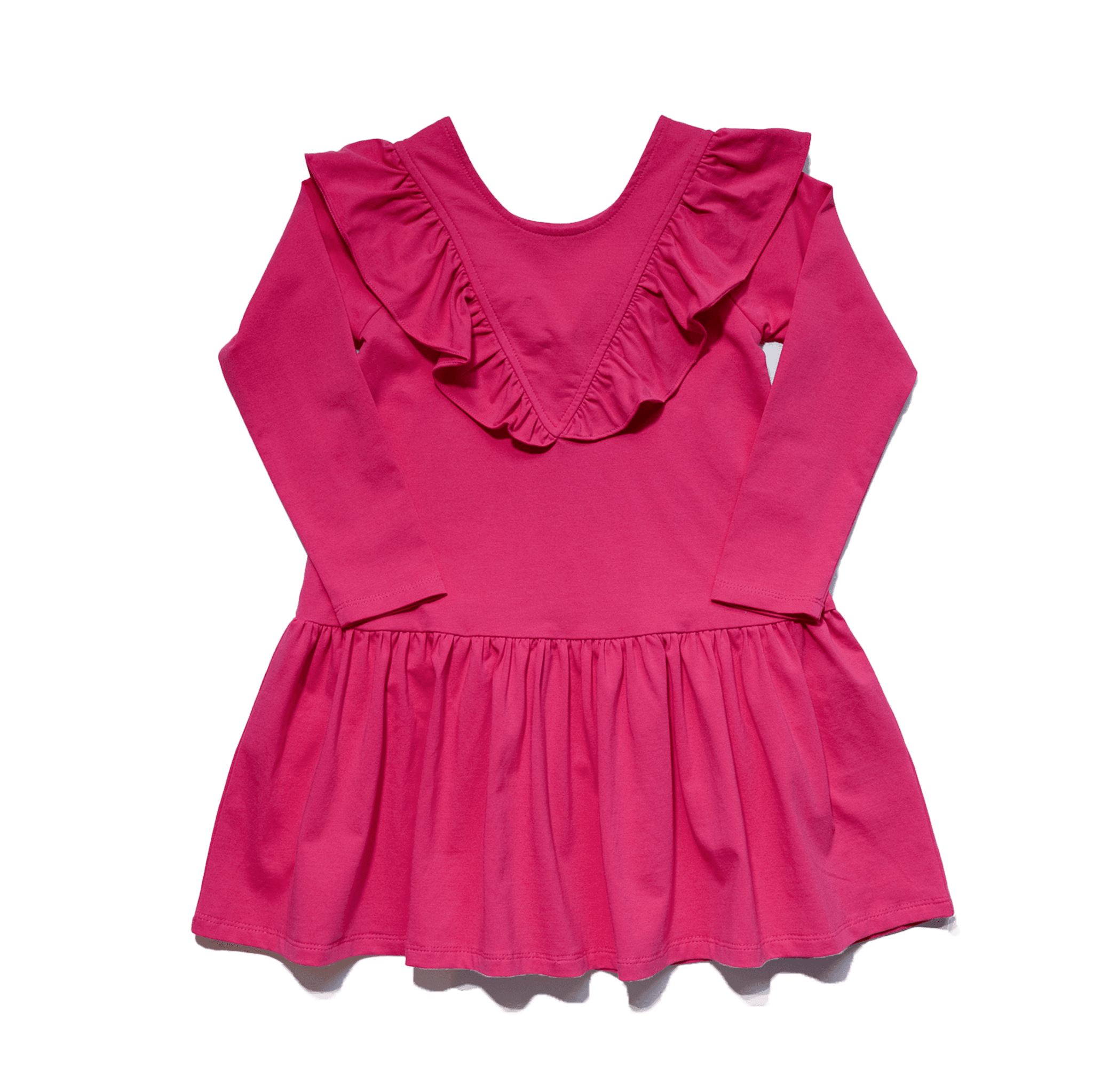 Anise & Ava most loved all season cotton stretch fabric made in a new fun colored  dress with ruffles. Perfect for holiday and Fall fun play.