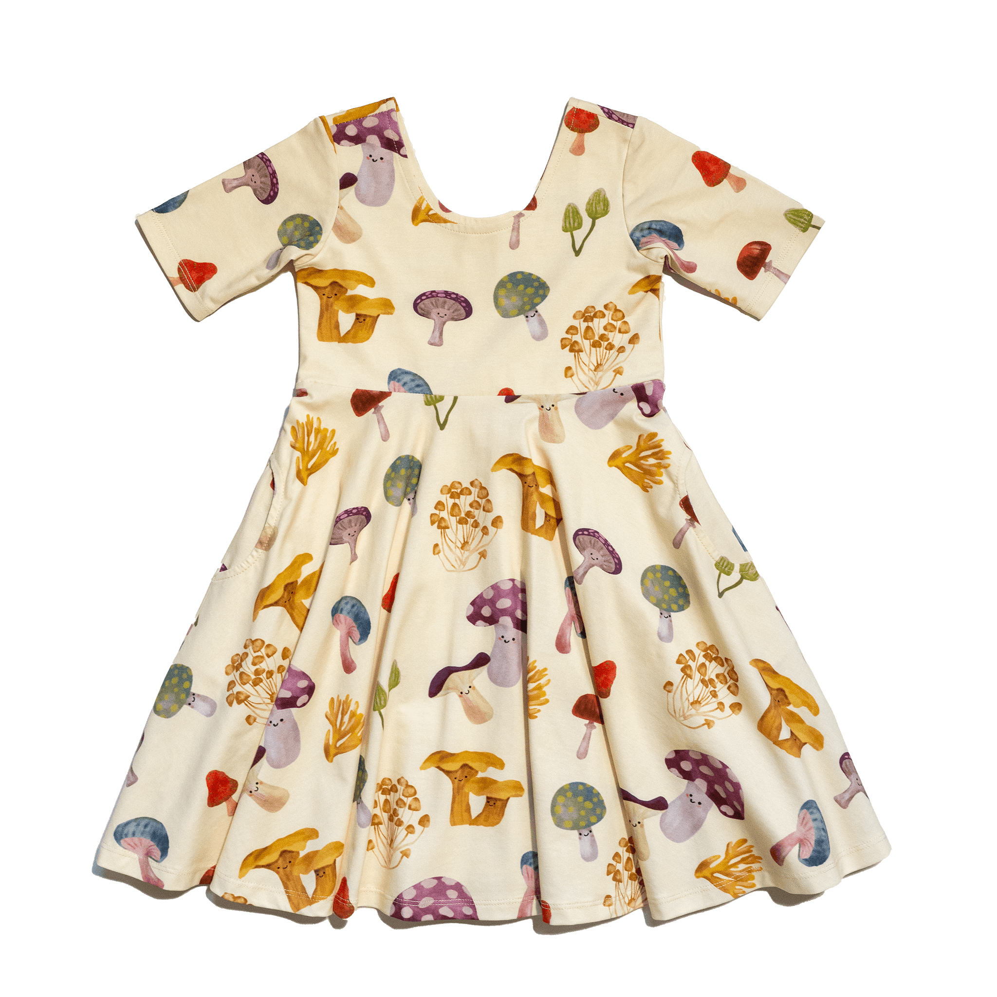 Anise & Ava's best selling twirl play dress with deep pockets. Designed and made to match sibling's styles with our hand drawn exclusive prints that are ecofriendly printed onto our soft cotton. 