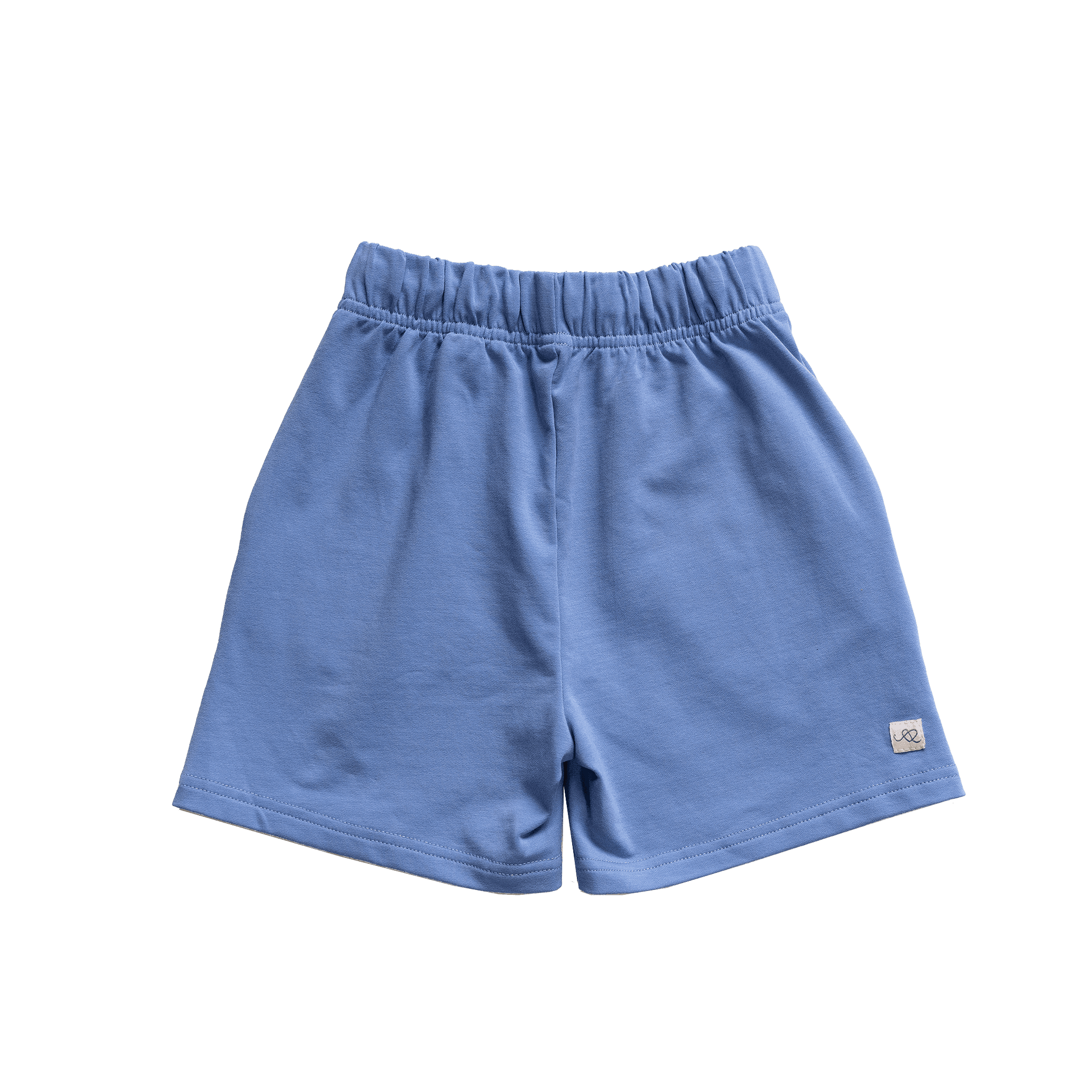 Anise & Ava genderless stretch cotton terry shorts in Stone color. Made for all boys & girls with a longer inseam for tumbling all day long. Shorts available for babies to 7/8 year old. 