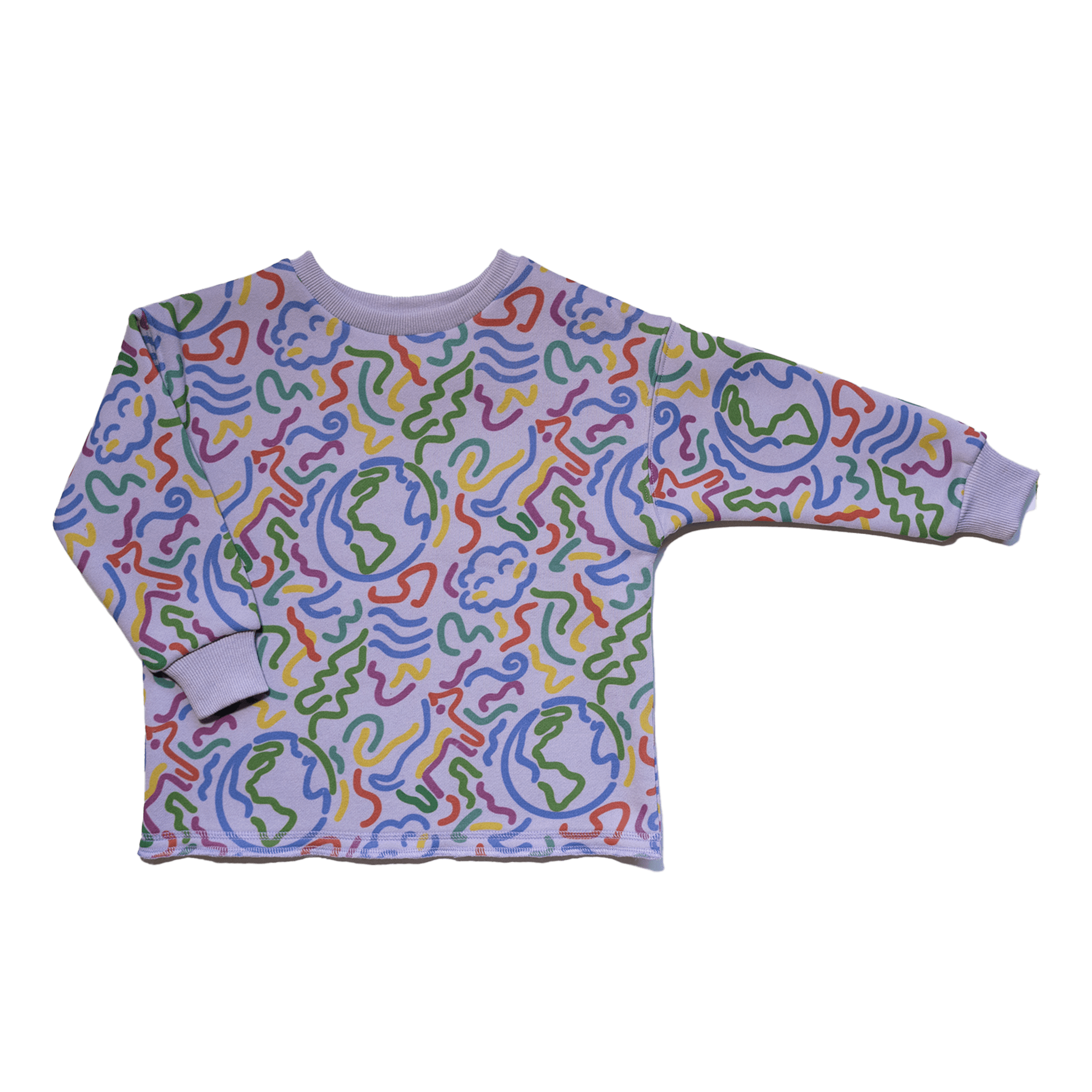 Anise & Ava's gender neutral exclusive hand drawn artwork eco friendly printed on a all cotton fleece. Made to match baby sibling's onesie. Perfect cozy pullover for the winter with a burst of color and inspiring art. 