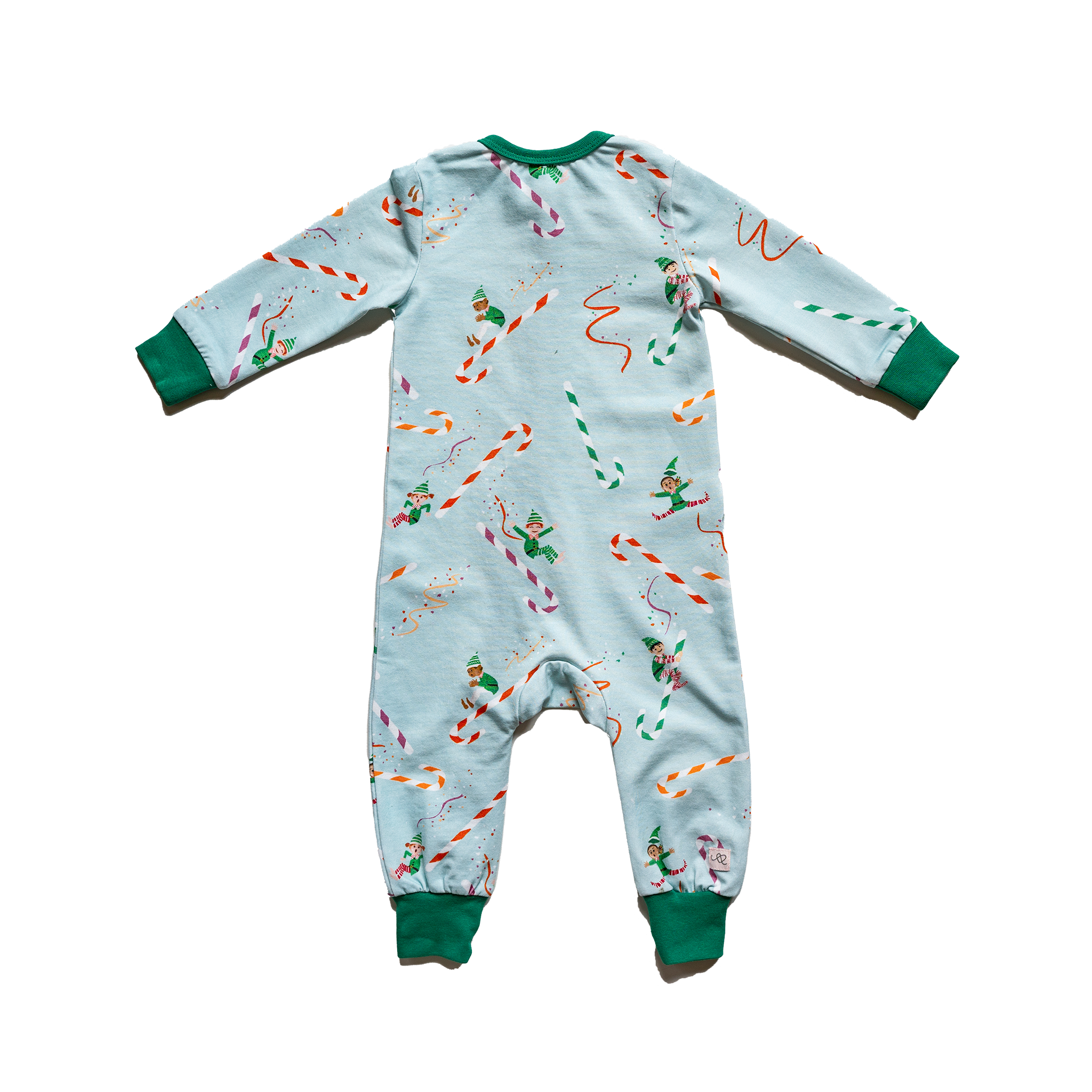 Anise & Ava Holiday baby pajamas in an exclusive hand drawn original art. Genderless print for all baby boys & girls, eco friendly printed, to match siblings' 2 pieces pajamas.