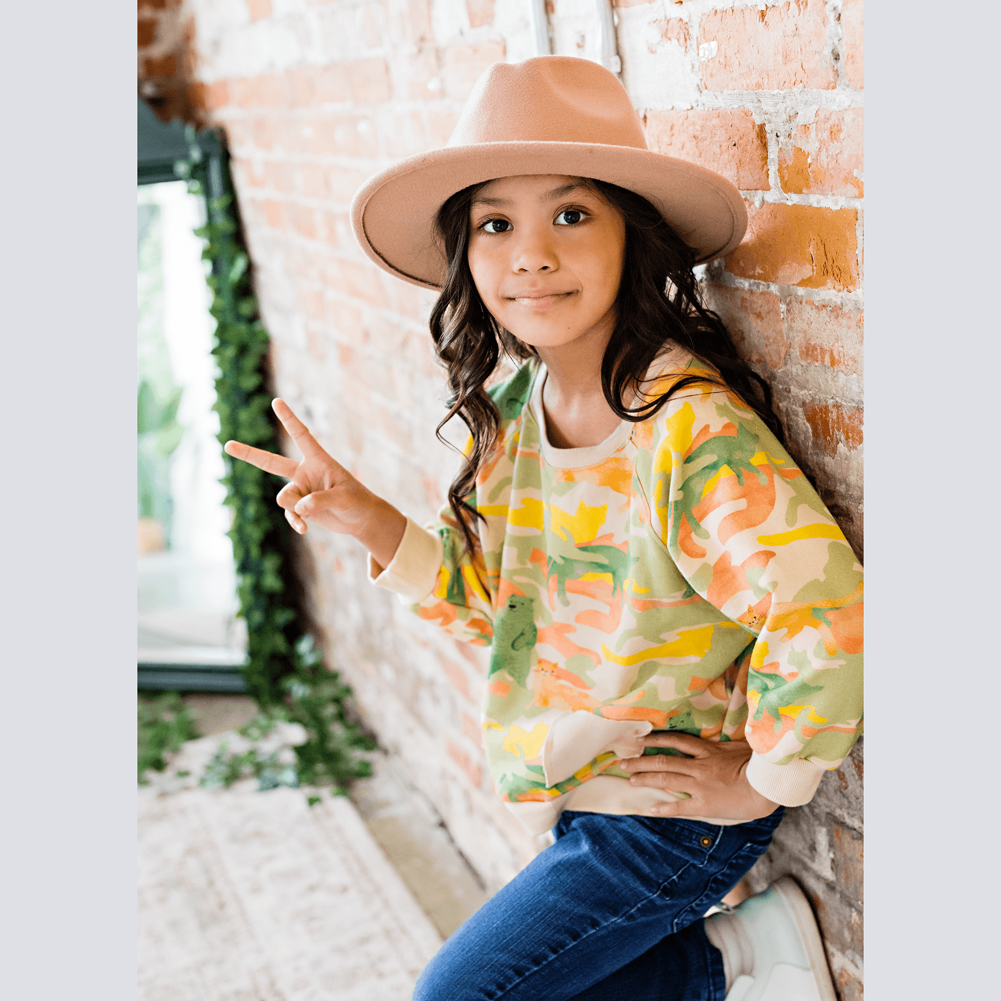 Anise & Ava's exclusive gender neutral artwork eco friendly printed on cotton terry. Our sweatshirts are made with Dye to match ribbed pockets to hold little treasures along the way. Designed and made to match siblings' styles in tees for both boys and girls.  