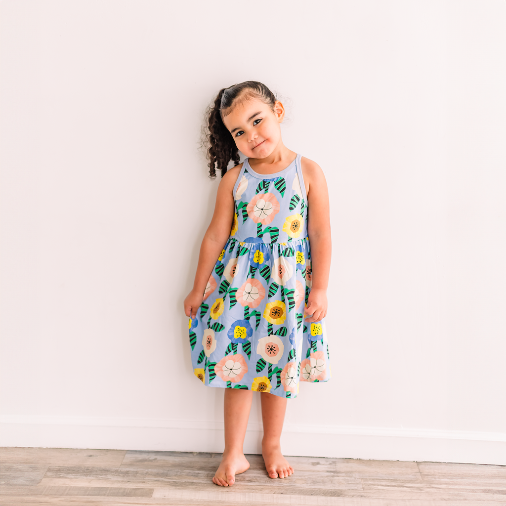 Anise & Ava's brand new summer dress, designed and made in an exclusive hand drawn art, specializing artistic florals matching babies and kids siblings' styles. 