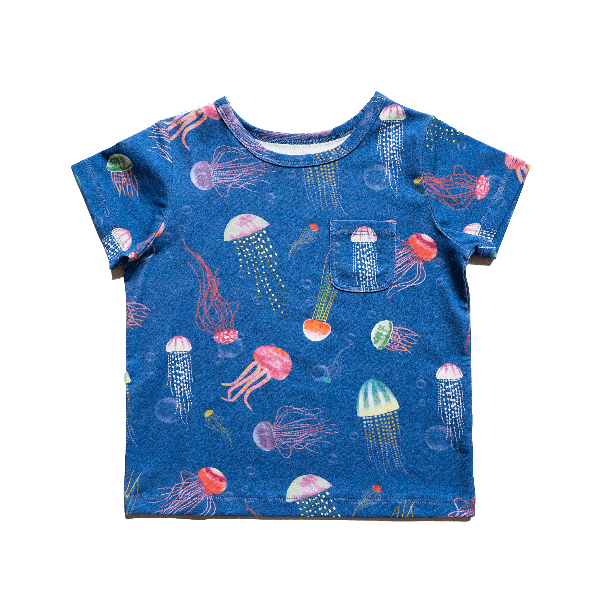 Anise & Ava genderless hand drawn exclusive artwork eco friendly printed on luxury cotton. Anise & Ava short sleeves pocket tee made to match with siblings' styles of baby romper, baby onesie, and kids' dresses or shorts. 