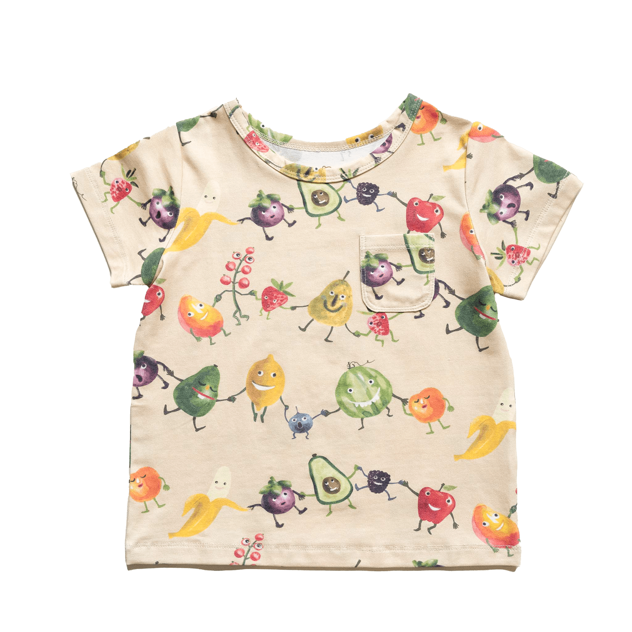 Anise & Ava genderless hand drawn exclusive artwork, printed on eco friendly luxury cotton. Short sleeves pocket tee made to match with siblings' styles, baby snap onsies or dresses. 