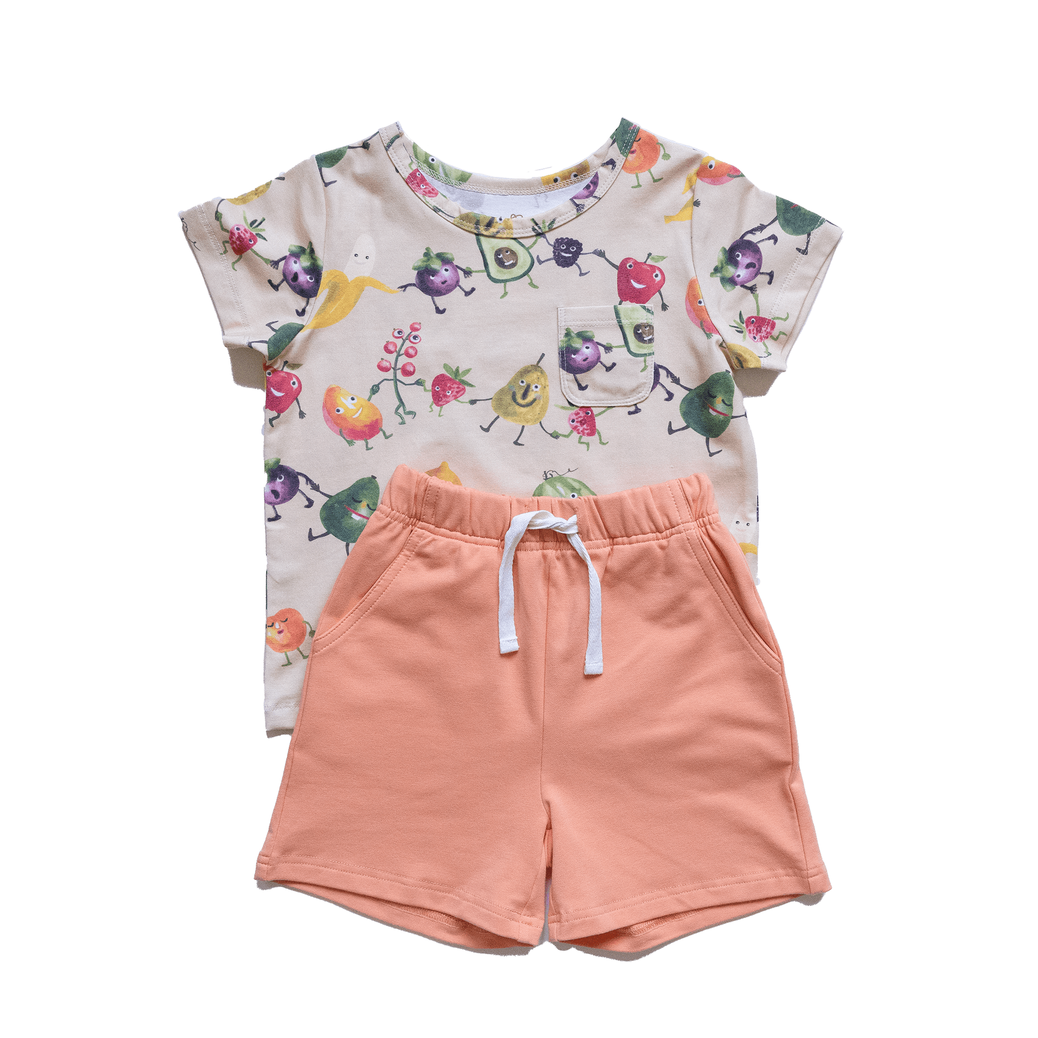 Anise & Ava genderless hand drawn exclusive artwork, printed on eco friendly luxury cotton. Short sleeves pocket tee made to match with siblings' styles, baby snap onsies or dresses. 