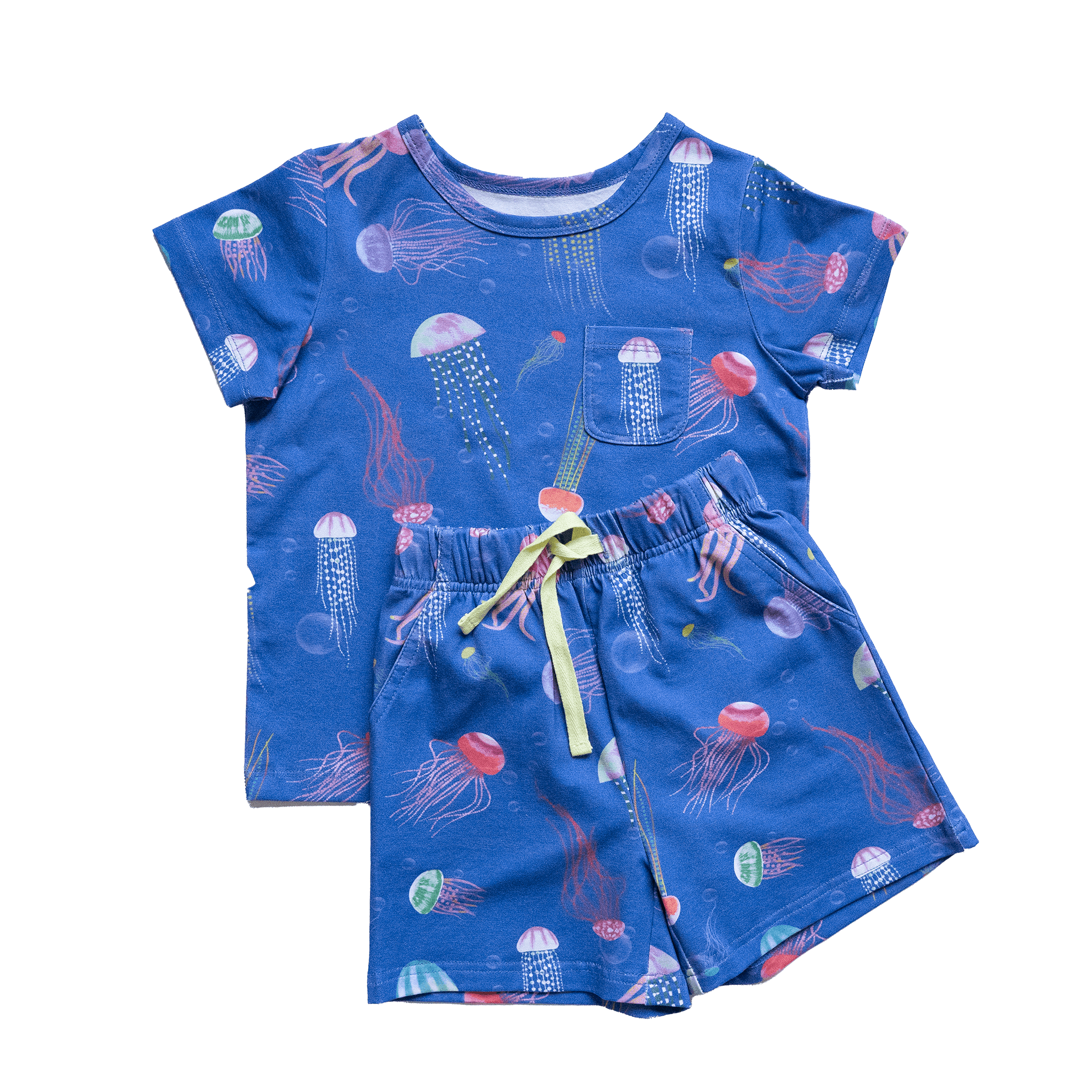 Anise & Ava genderless hand drawn exclusive artwork eco friendly printed on luxury cotton. Anise & Ava short sleeves pocket tee made to match with siblings' styles of baby romper, baby onesie, and kids' dresses or shorts. 