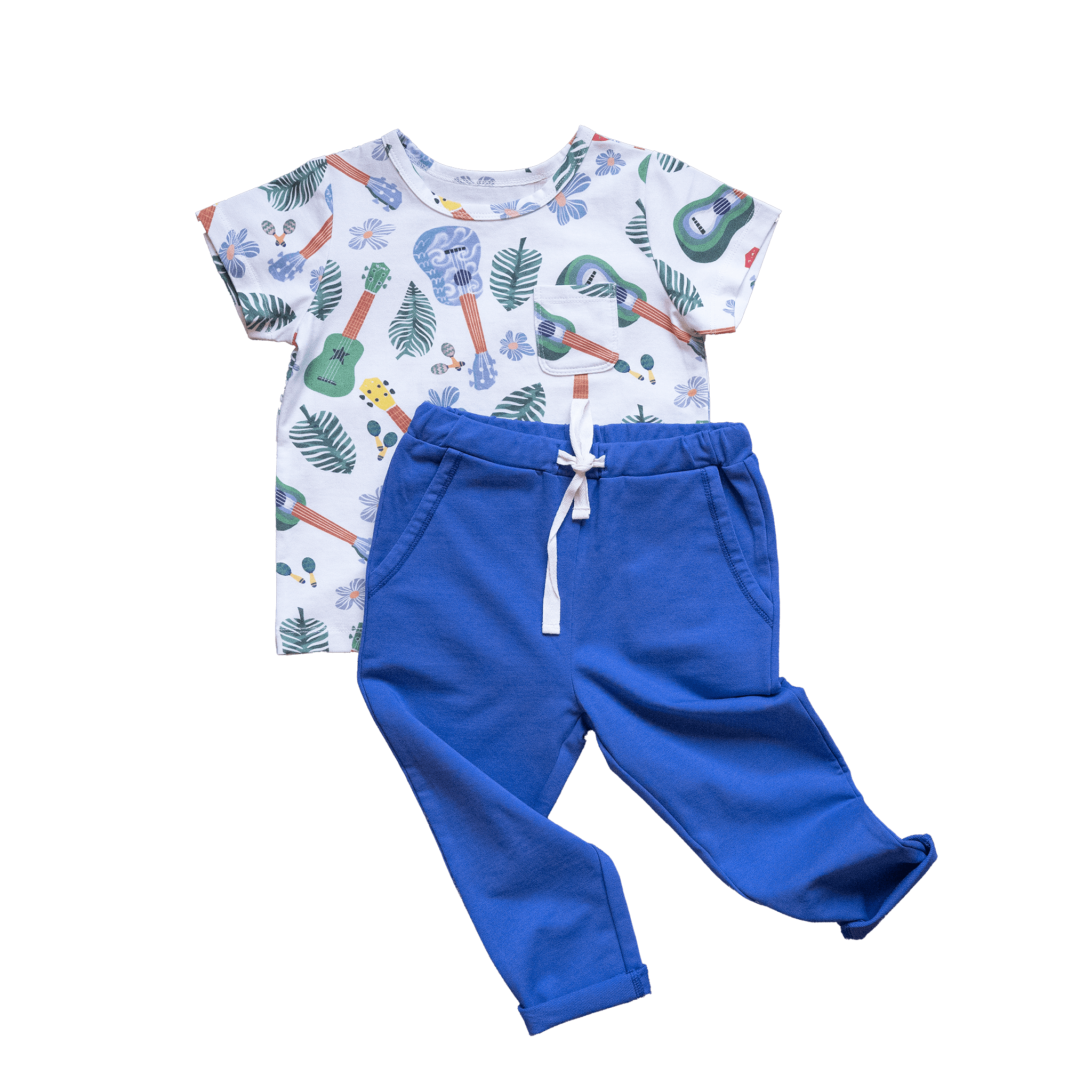 Anise & Ava genderless hand drawn exclusive artwork eco friendly printed on luxury cotton. Anise & Ava short sleeves pocket tee made to match with siblings' styles of baby romper, baby onesie, and kids' dresses or shorts. 